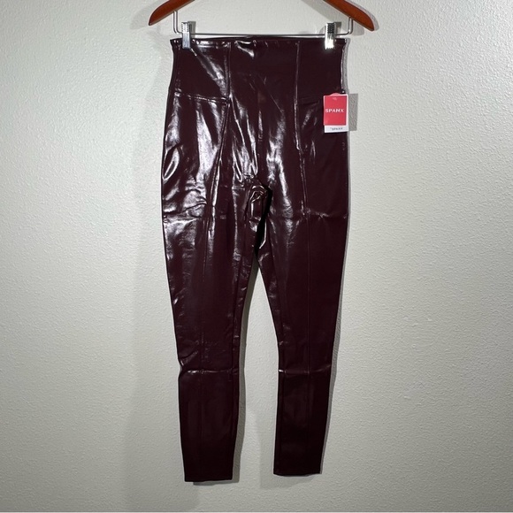 SPANX NWT Faux Patent Leather Hidden Contour Waistband Leggings Sizes S & M - Picture 6 of 15